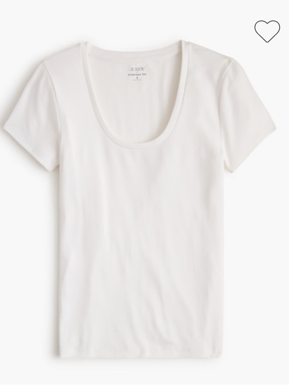 J. Crew Factory White Scoopneck Short Sleeve Tee CQ463 Medium